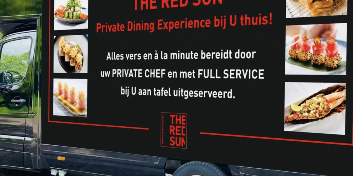 Voorbeeld bestickering foodtruck THE RED SUN